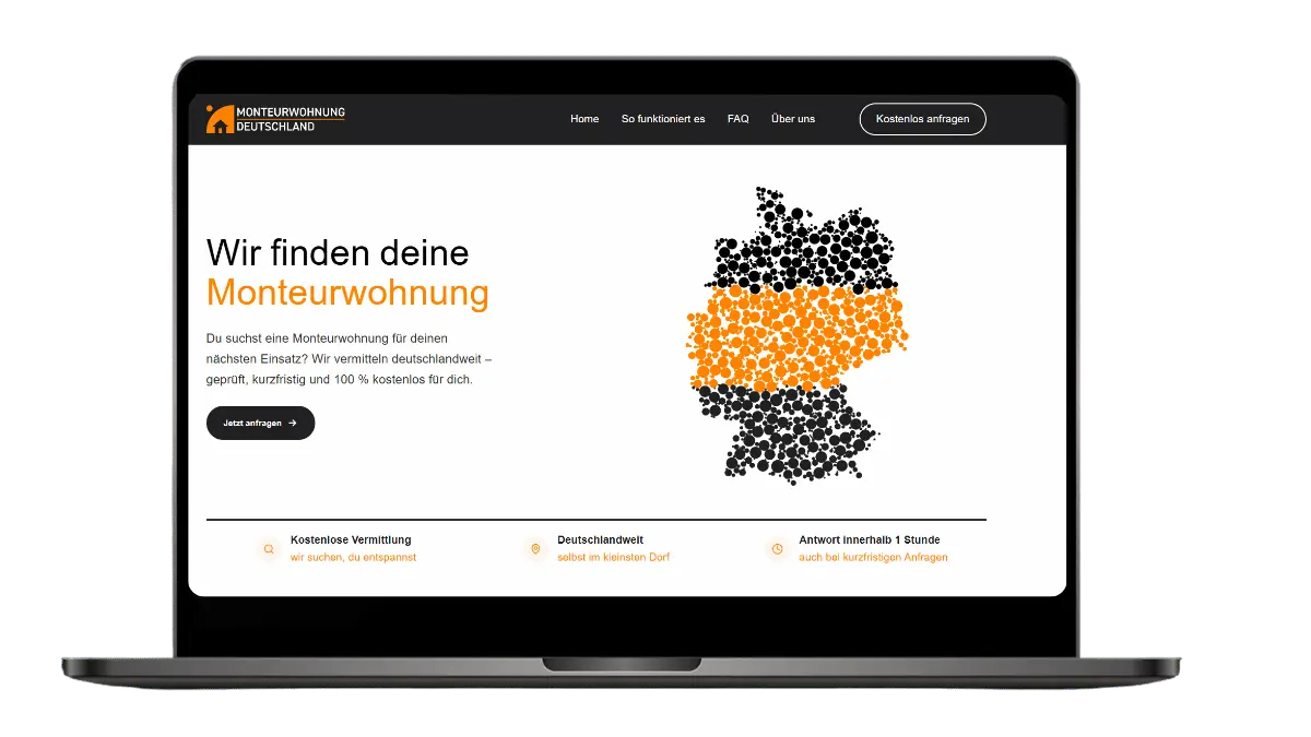 Webdesign Referenz – Monteurwohnung Deutschland WordPress Website