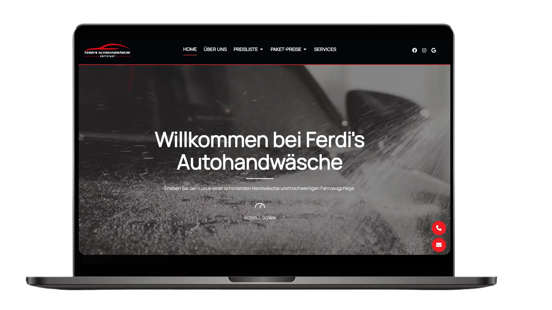 Webdesign Wiehl – Ferdis Autohandwäsche: WordPress Website für lokale Dienstleister
