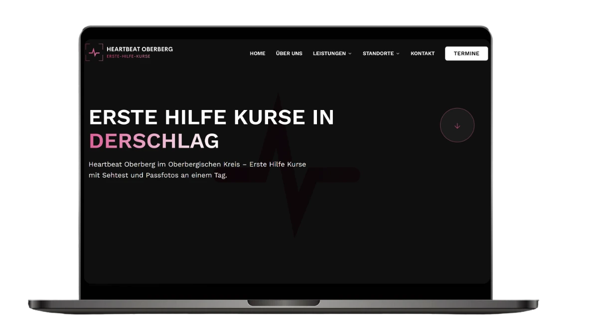 Webdesign Gummersbach – Heartbeat Oberberg: WordPress Website für Erste-Hilfe-Kurse