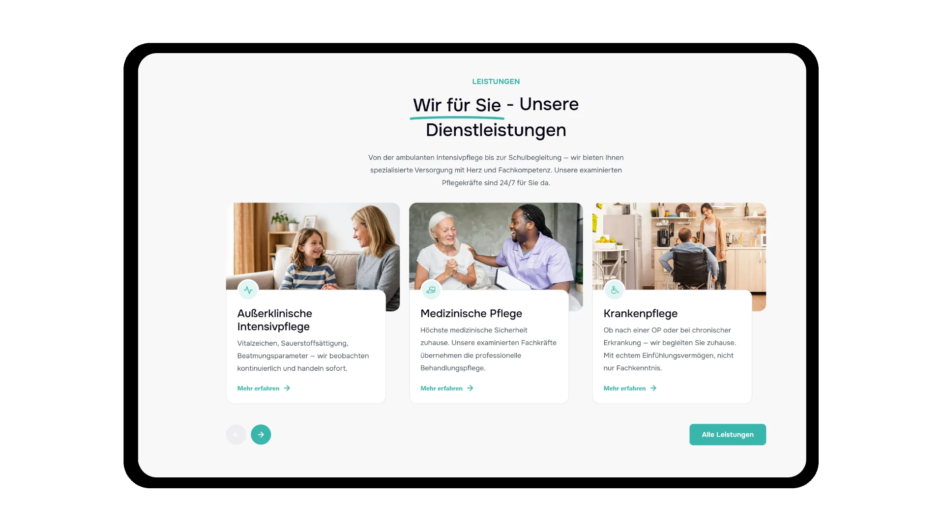 Leistungsseite von Belamed Intensivpflege