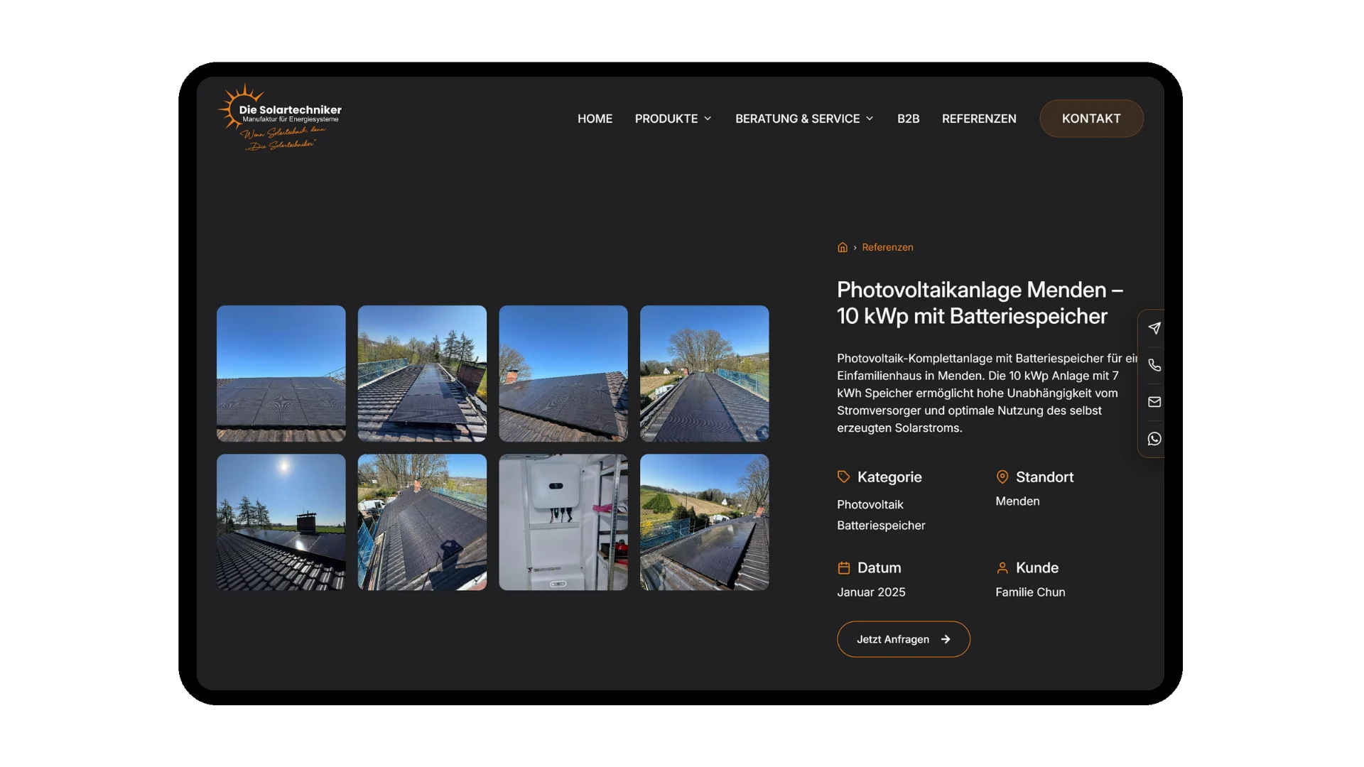 Referenzprojekte der Solartechniker